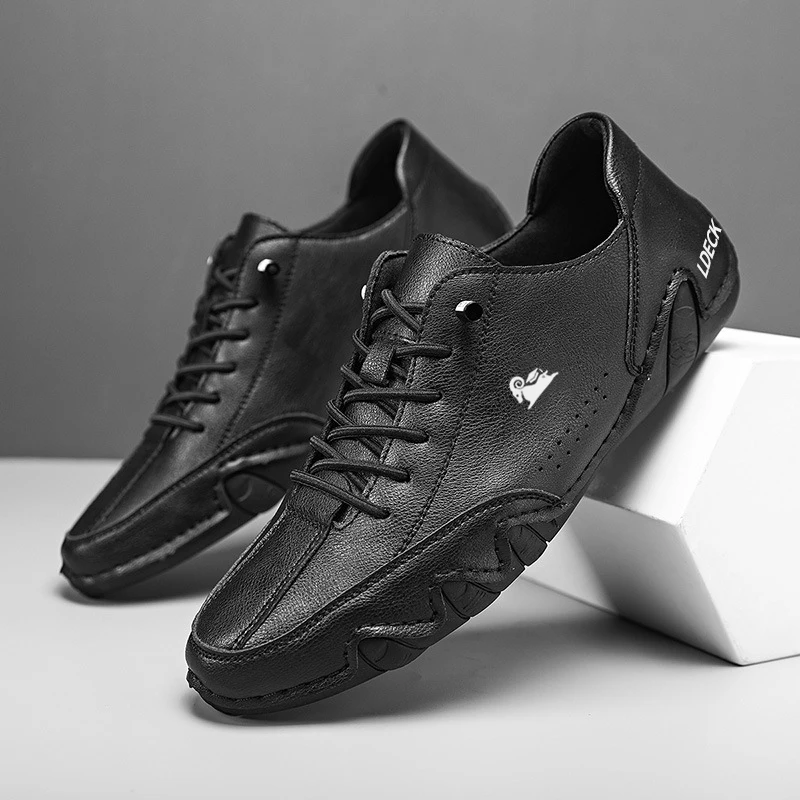 oxford Leather Shoes Men Casual Sneakers Breathable Leather Loafers Driving Shoes Handmade Men Walking Shoe Hot Sale Moccasins Footwear